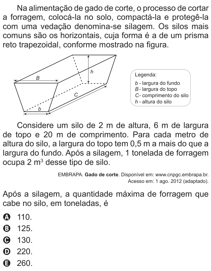 Questão 142 no caderno Azul do ENEM 2014