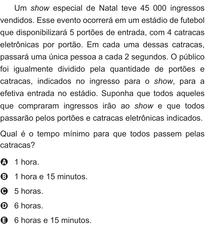 Questão 149 no caderno Azul do ENEM 2014