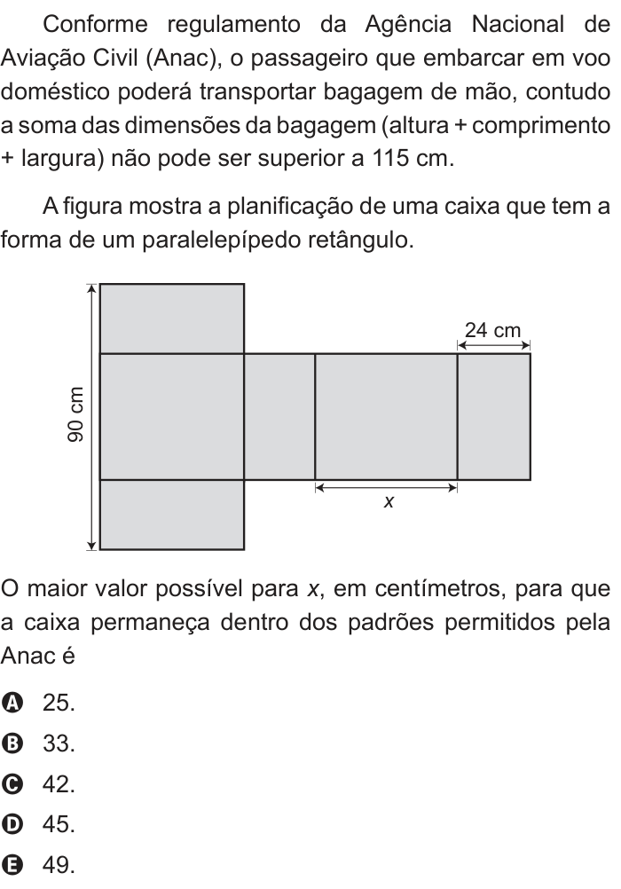 Questão 150 no caderno Azul do ENEM 2014