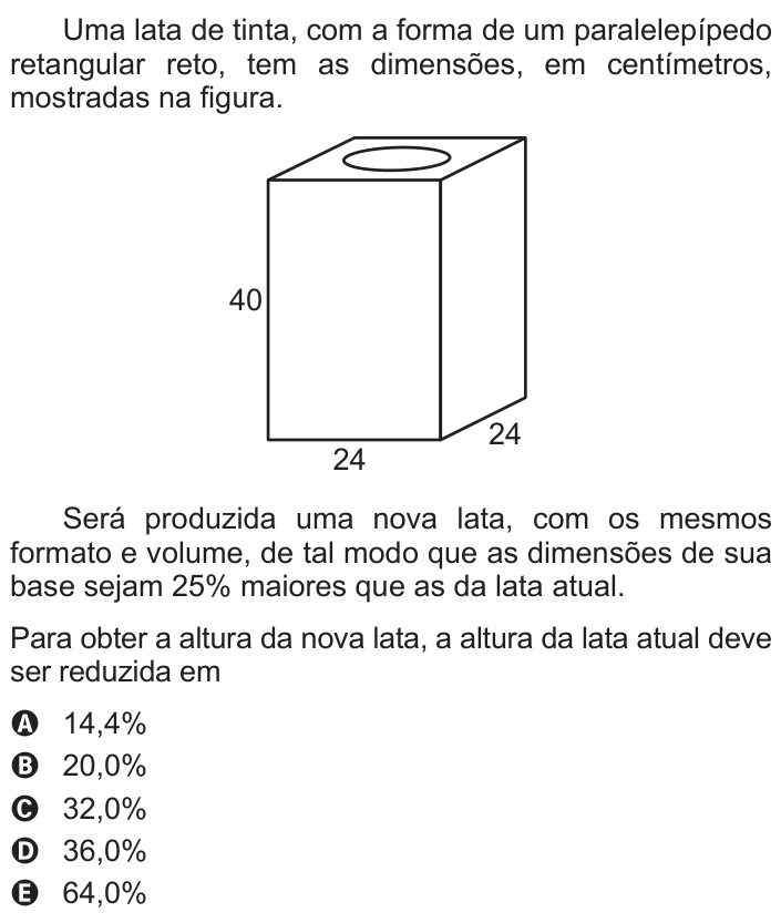 Questão 151 no caderno Azul do ENEM 2014