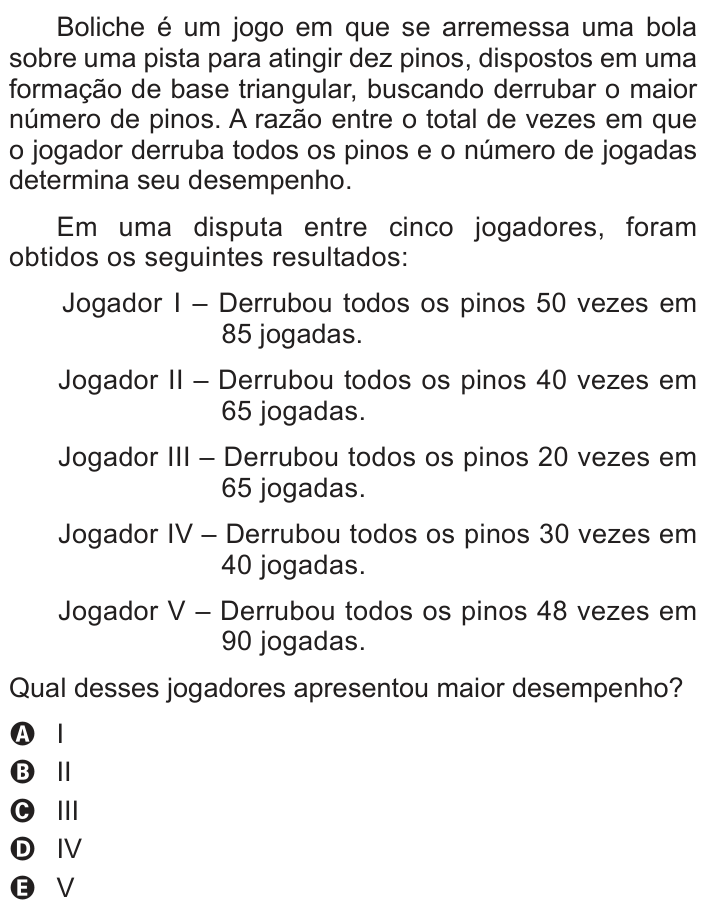 Questão 154 no caderno Azul do ENEM 2014