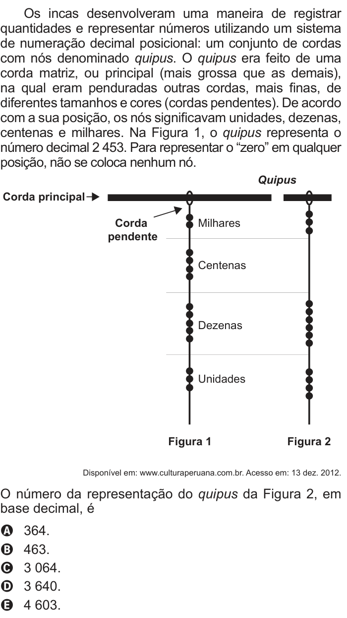 Questão 172 no caderno Azul do ENEM 2014