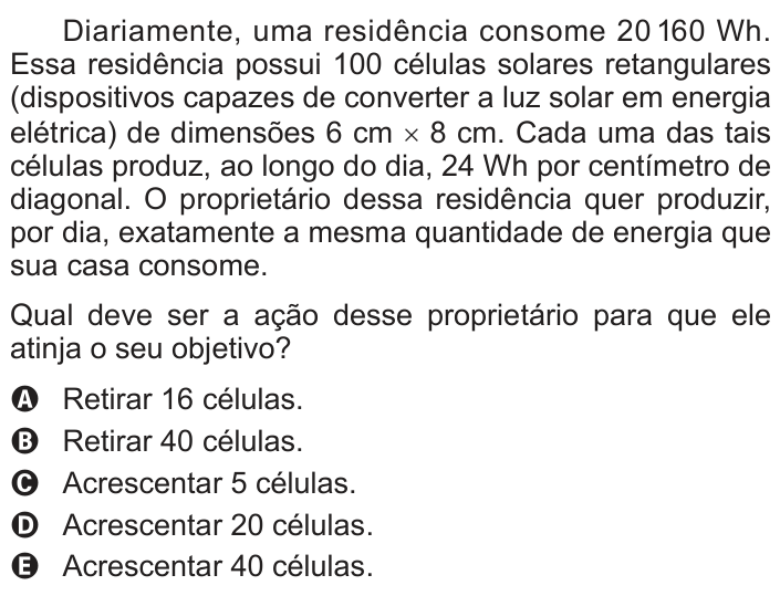 Questão 178 no caderno Azul do ENEM 2014