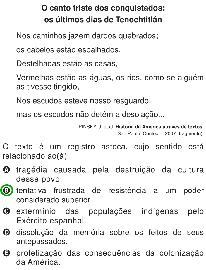 Questão 6 no caderno Azul do ENEM 2013