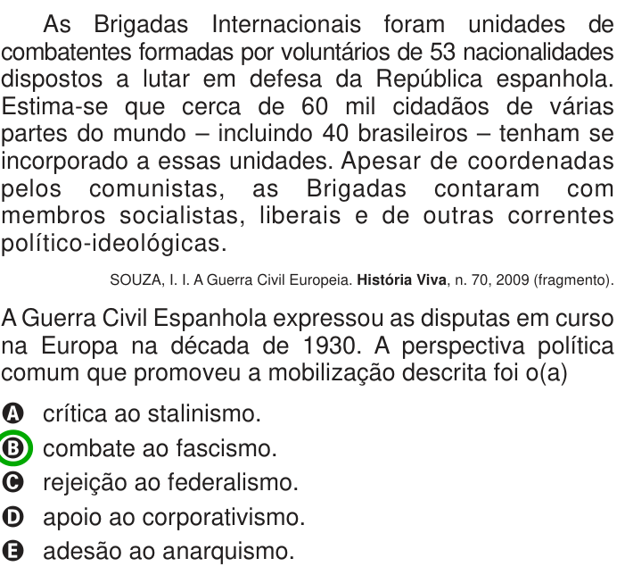 Questão 8 no caderno Azul do ENEM 2013