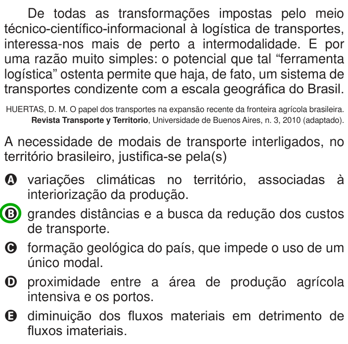 Questão 9 no caderno Azul do ENEM 2013