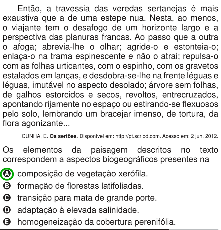 Questão 14 no caderno Azul do ENEM 2013