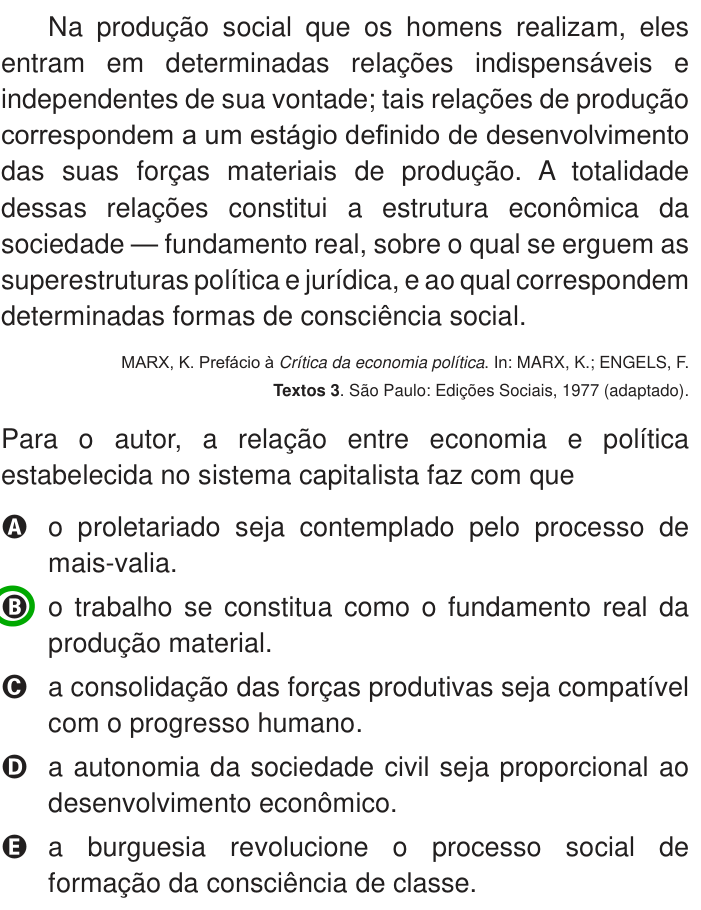 Questão 15 no caderno Azul do ENEM 2013