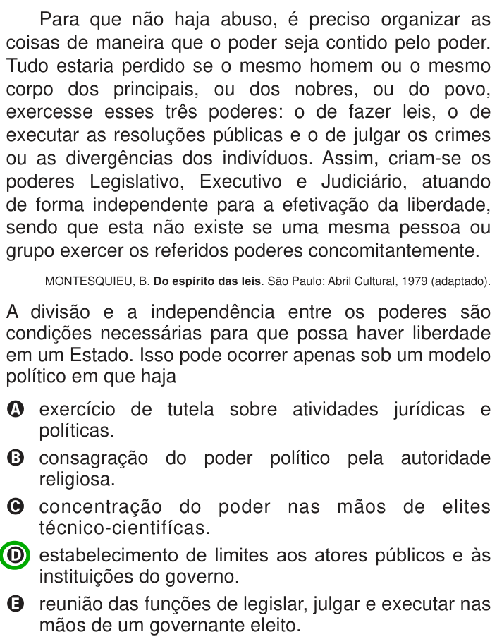 Questão 22 no caderno Azul do ENEM 2013