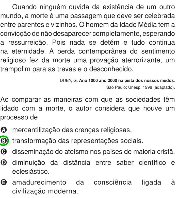 Questão 23 no caderno Azul do ENEM 2013