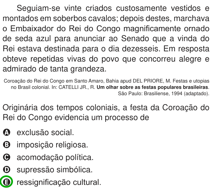 Questão 29 no caderno Azul do ENEM 2013