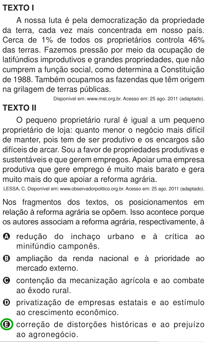Questão 30 no caderno Azul do ENEM 2013