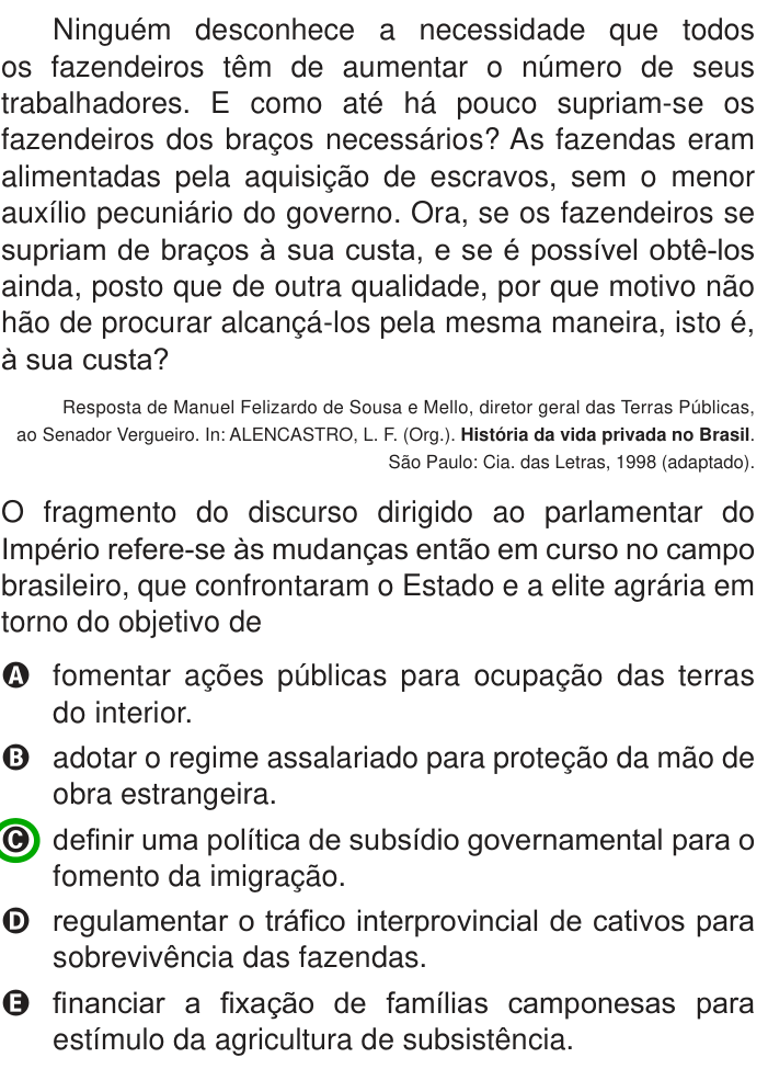Questão 32 no caderno Azul do ENEM 2013