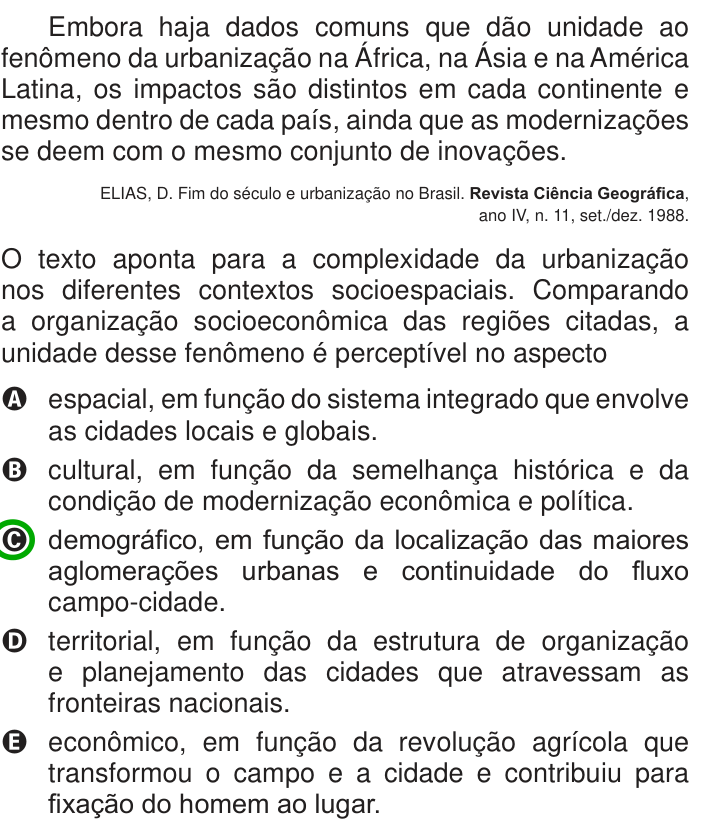 Questão 34 no caderno Azul do ENEM 2013