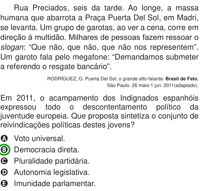 Questão 35 no caderno Azul do ENEM 2013