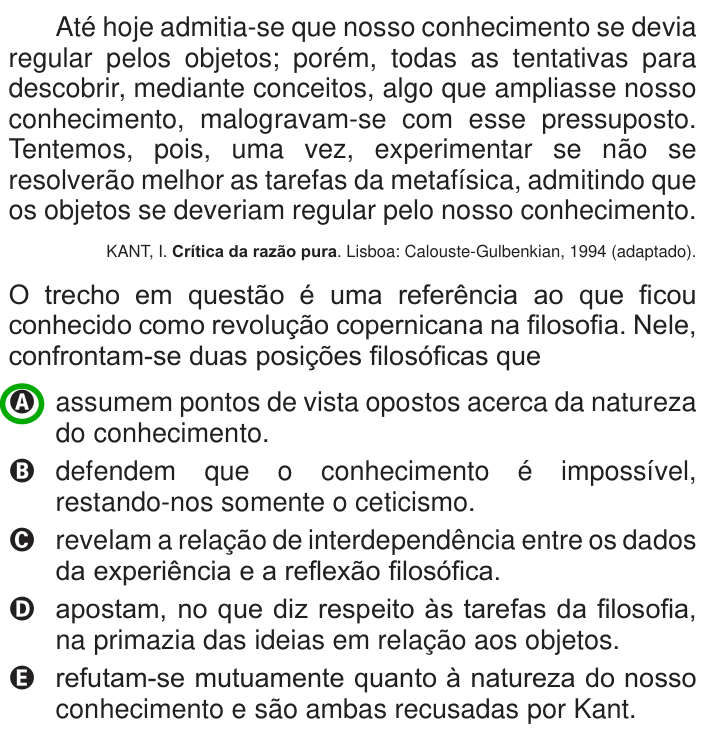 Questão 36 no caderno Azul do ENEM 2013