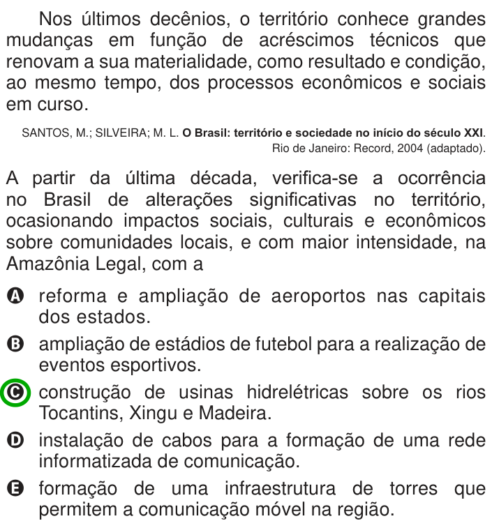 Questão 37 no caderno Azul do ENEM 2013