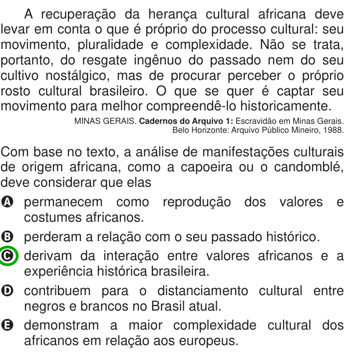 Questão 38 no caderno Azul do ENEM 2013