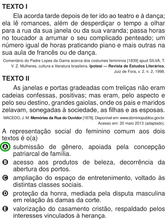 Questão 40 no caderno Azul do ENEM 2013