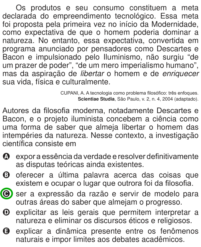Questão 41 no caderno Azul do ENEM 2013