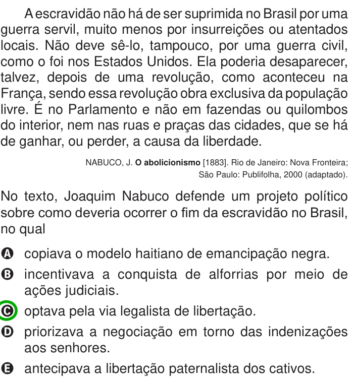 Questão 44 no caderno Azul do ENEM 2013