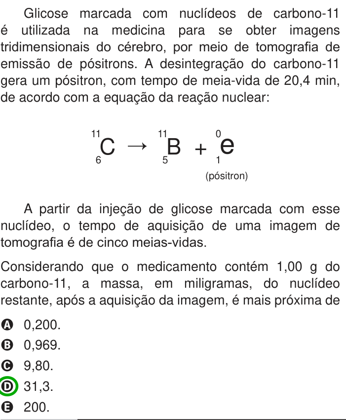 Questão 49 no caderno Azul do ENEM 2013