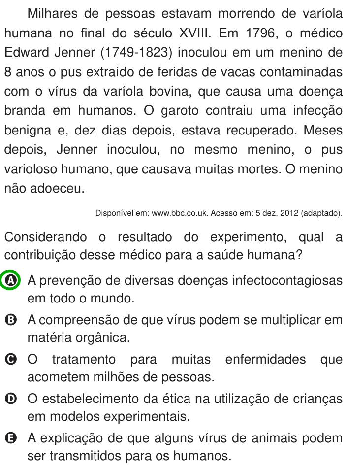 Questão 50 no caderno Azul do ENEM 2013