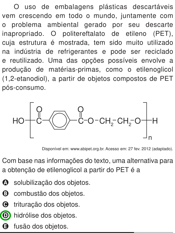 Questão 54 no caderno Azul do ENEM 2013