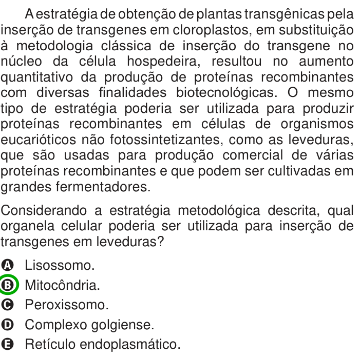 Questão 62 no caderno Azul do ENEM 2013