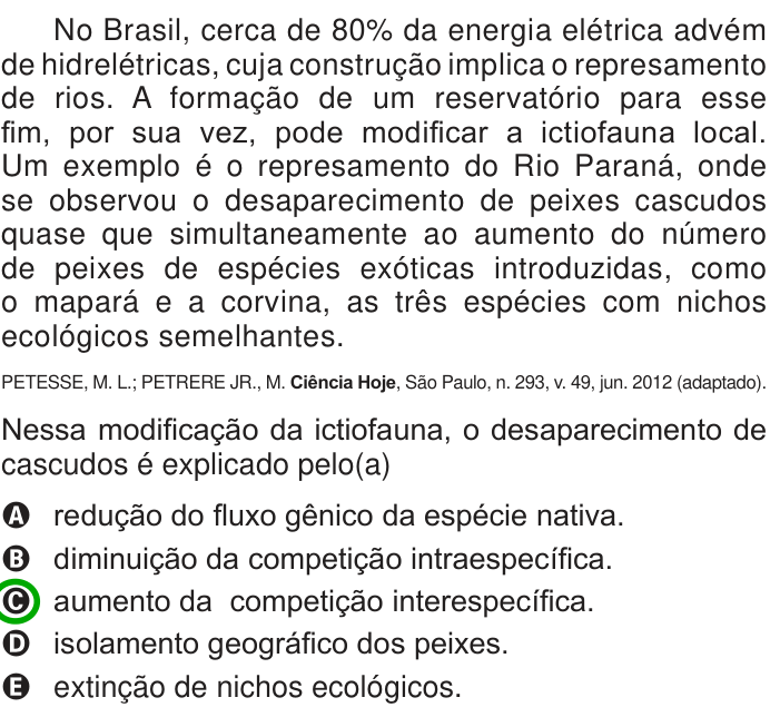 Questão 63 no caderno Azul do ENEM 2013