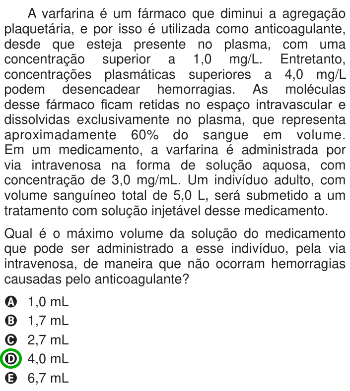 Questão 71 no caderno Azul do ENEM 2013