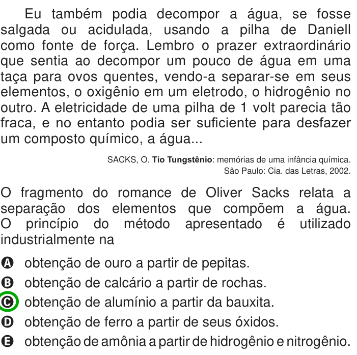 Questão 74 no caderno Azul do ENEM 2013