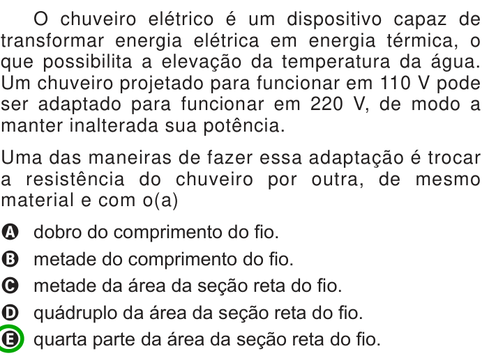 Questão 75 no caderno Azul do ENEM 2013
