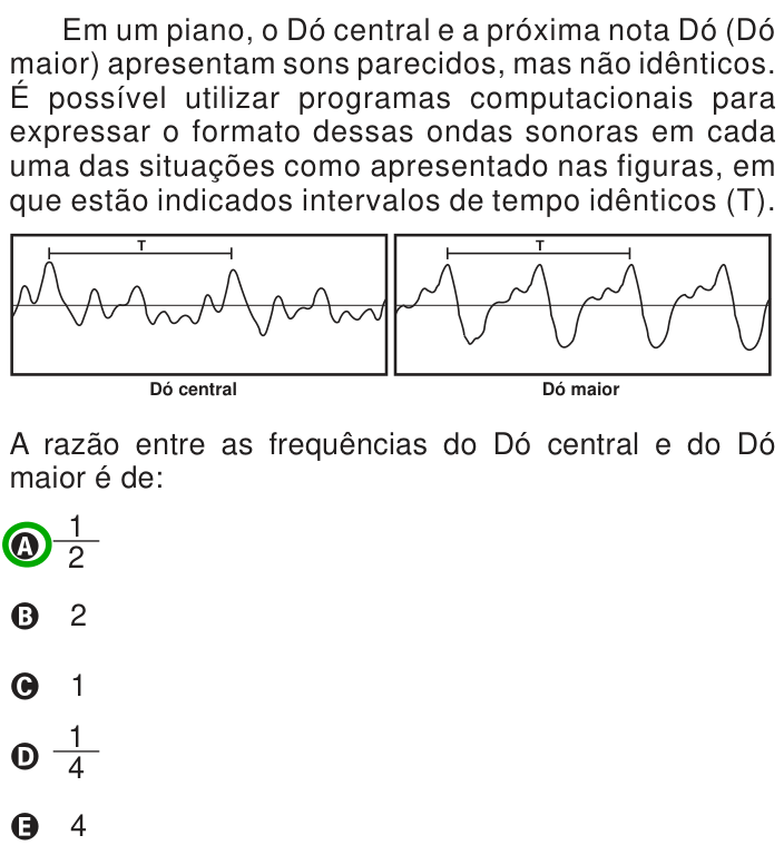 Questão 82 no caderno Azul do ENEM 2013