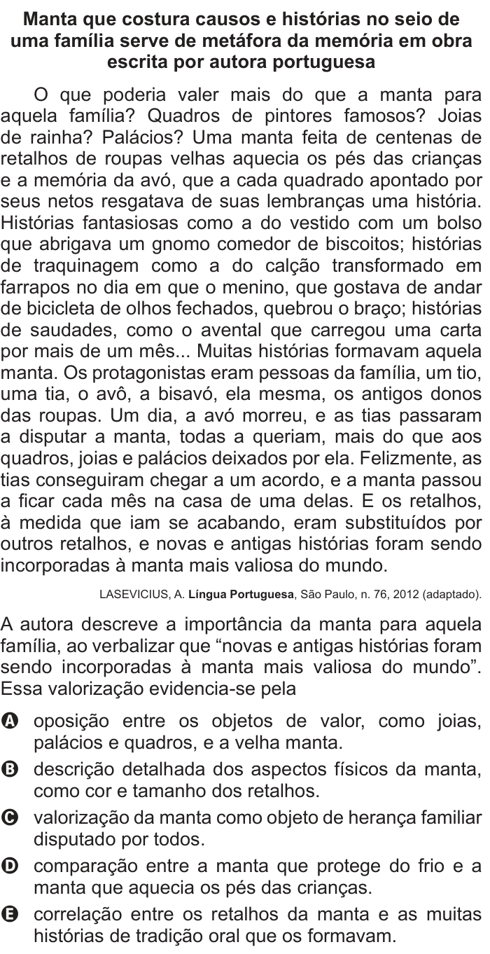 Questão 101 no caderno Azul do ENEM 2013