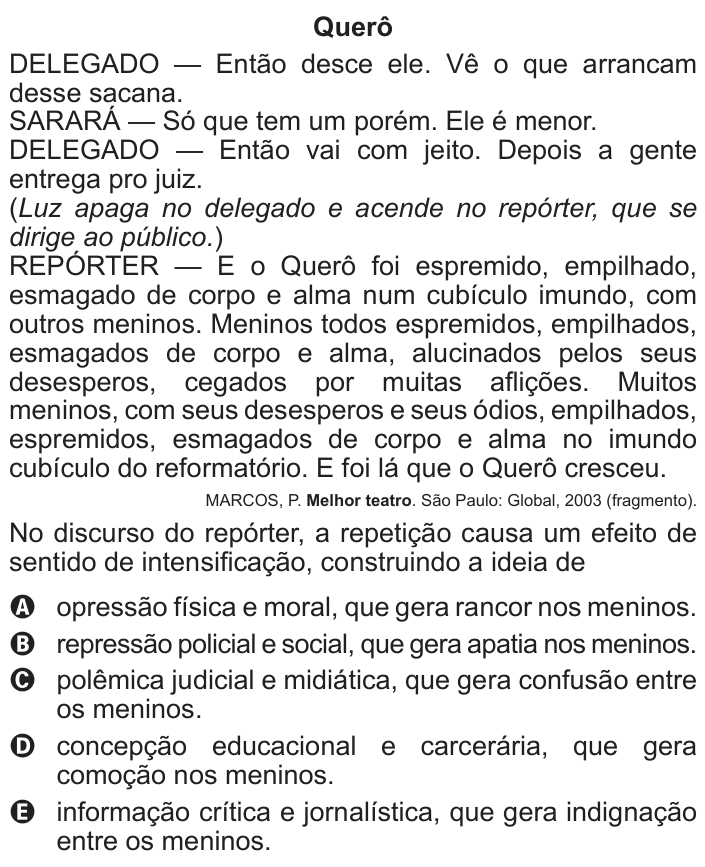 Questão 115 no caderno Azul do ENEM 2013