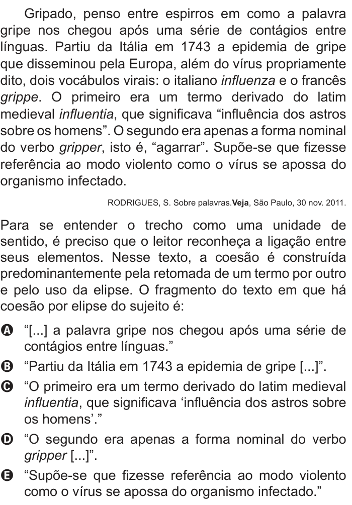 Questão 121 no caderno Azul do ENEM 2013
