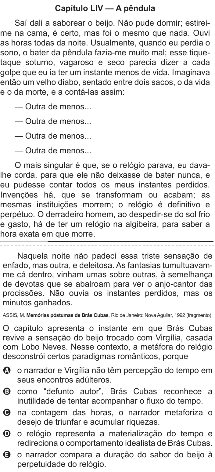 Questão 122 no caderno Azul do ENEM 2013