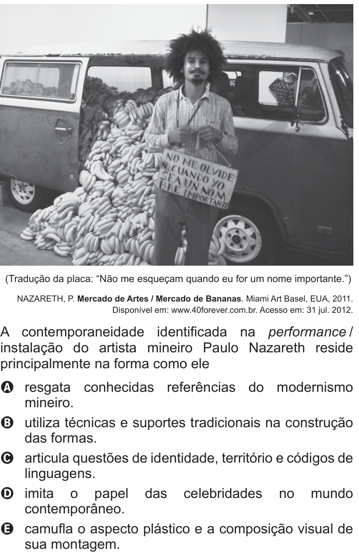 Questão 127 no caderno Azul do ENEM 2013