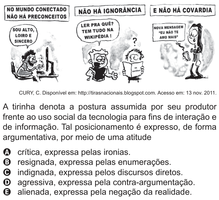 Questão 131 no caderno Azul do ENEM 2013