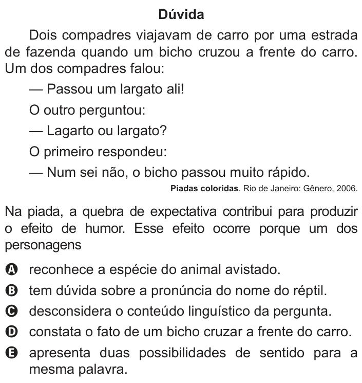 Questão 132 no caderno Azul do ENEM 2013