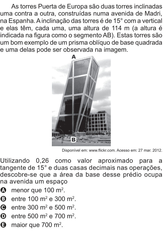 Questão 136 no caderno Azul do ENEM 2013
