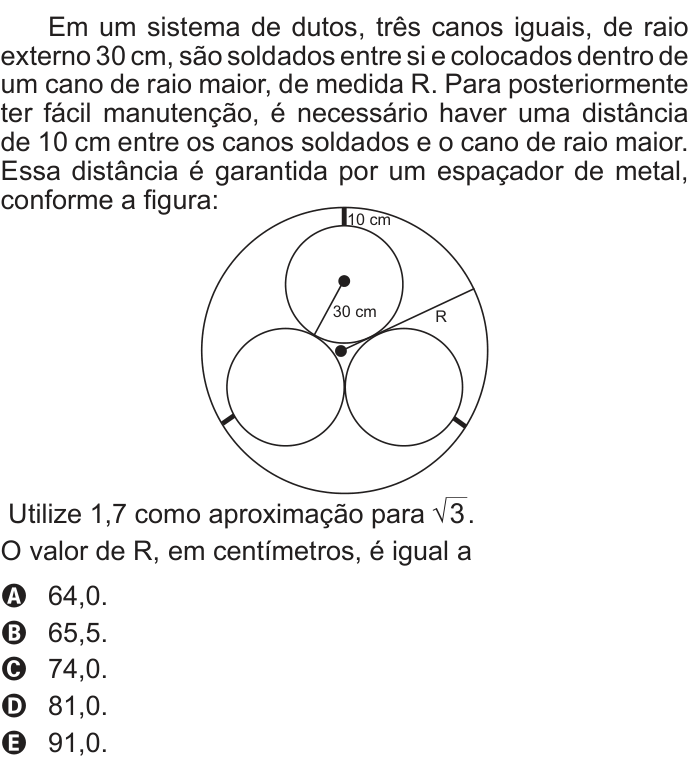 Questão 141 no caderno Azul do ENEM 2013