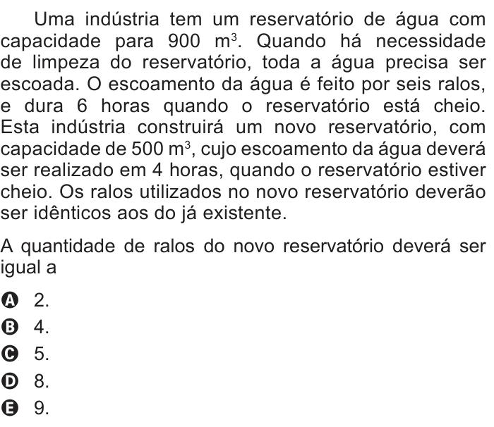 Questão 155 no caderno Azul do ENEM 2013