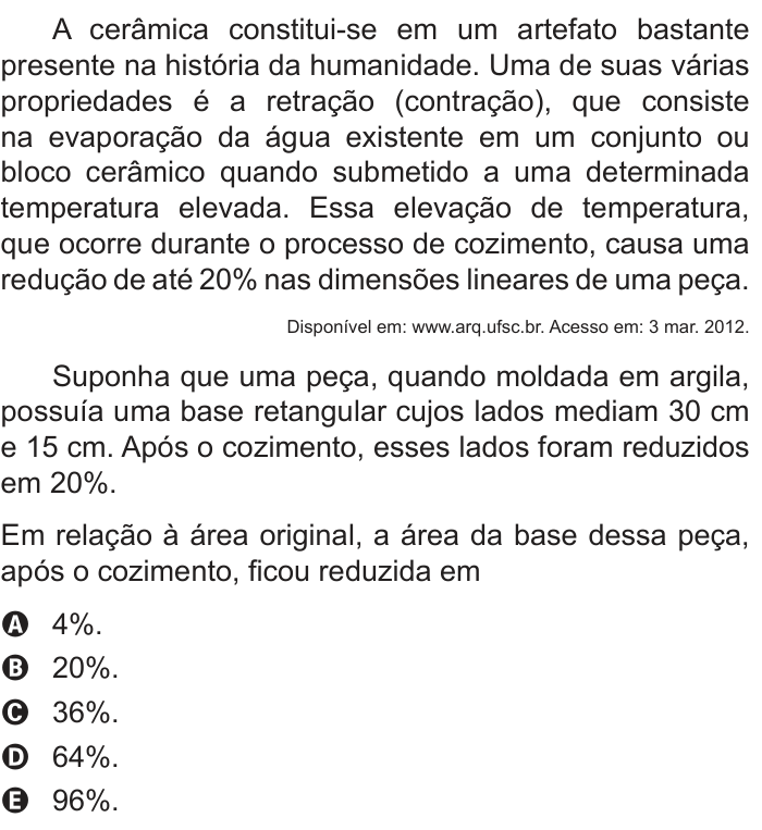 Questão 167 no caderno Azul do ENEM 2013