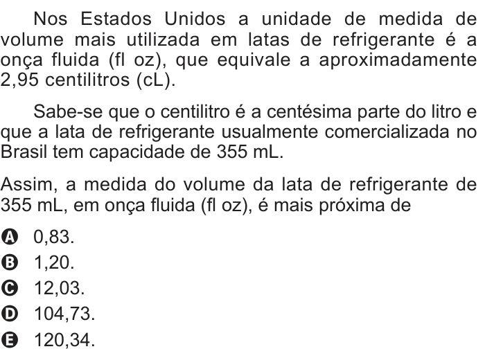 Questão 170 no caderno Azul do ENEM 2013
