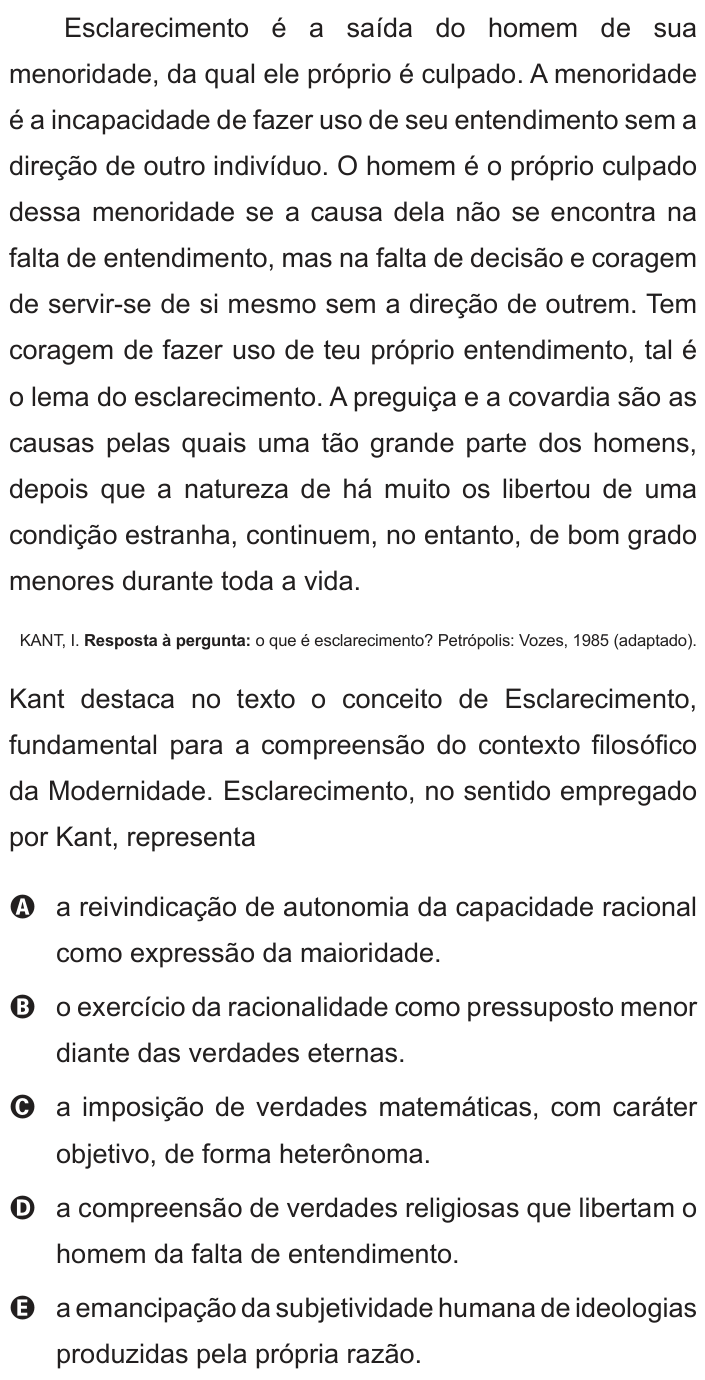 Questão 2 no caderno Azul do ENEM 2012