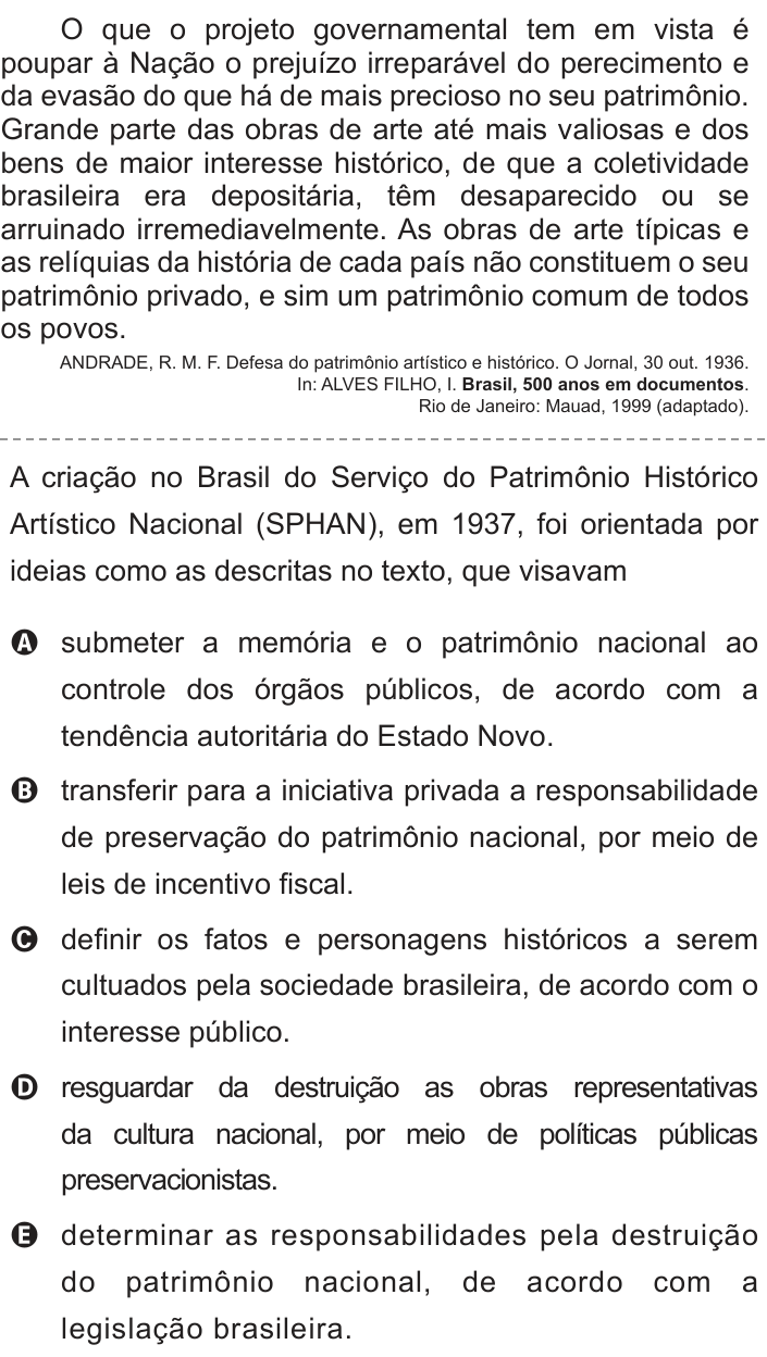 Questão 13 no caderno Azul do ENEM 2012