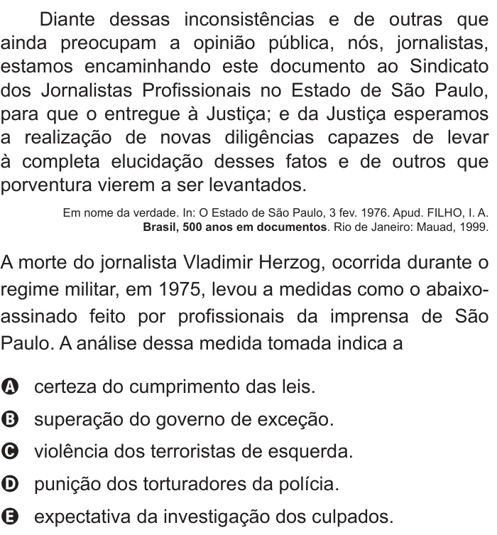 Questão 15 no caderno Azul do ENEM 2012