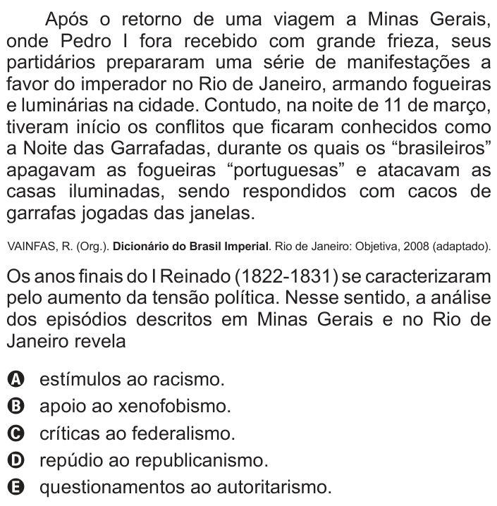 Questão 17 no caderno Azul do ENEM 2012
